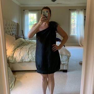 Twelve By Twelve One Shoulder Peacock Dress